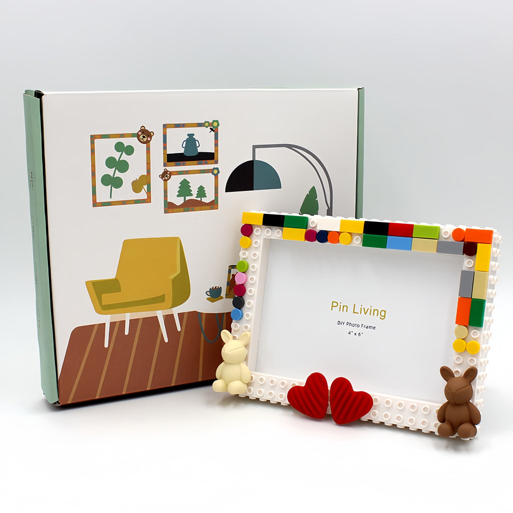 Handmade Love Frame - DIY Building Block 6‘’ Single Photo Frame