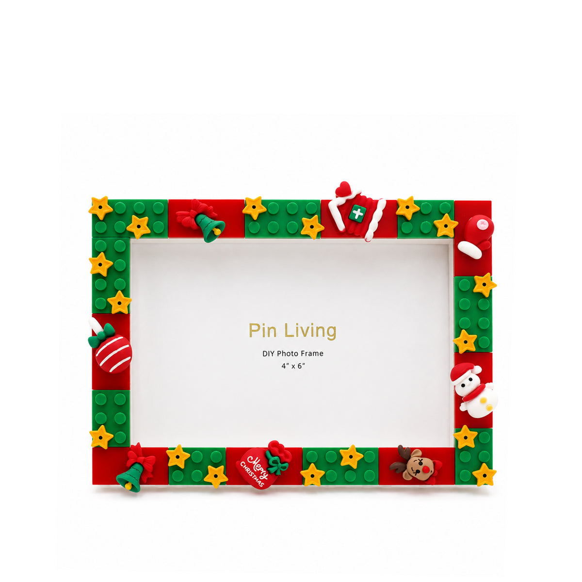 Merry Christmas - DIY Building Block 6‘’ Single Photo Frame