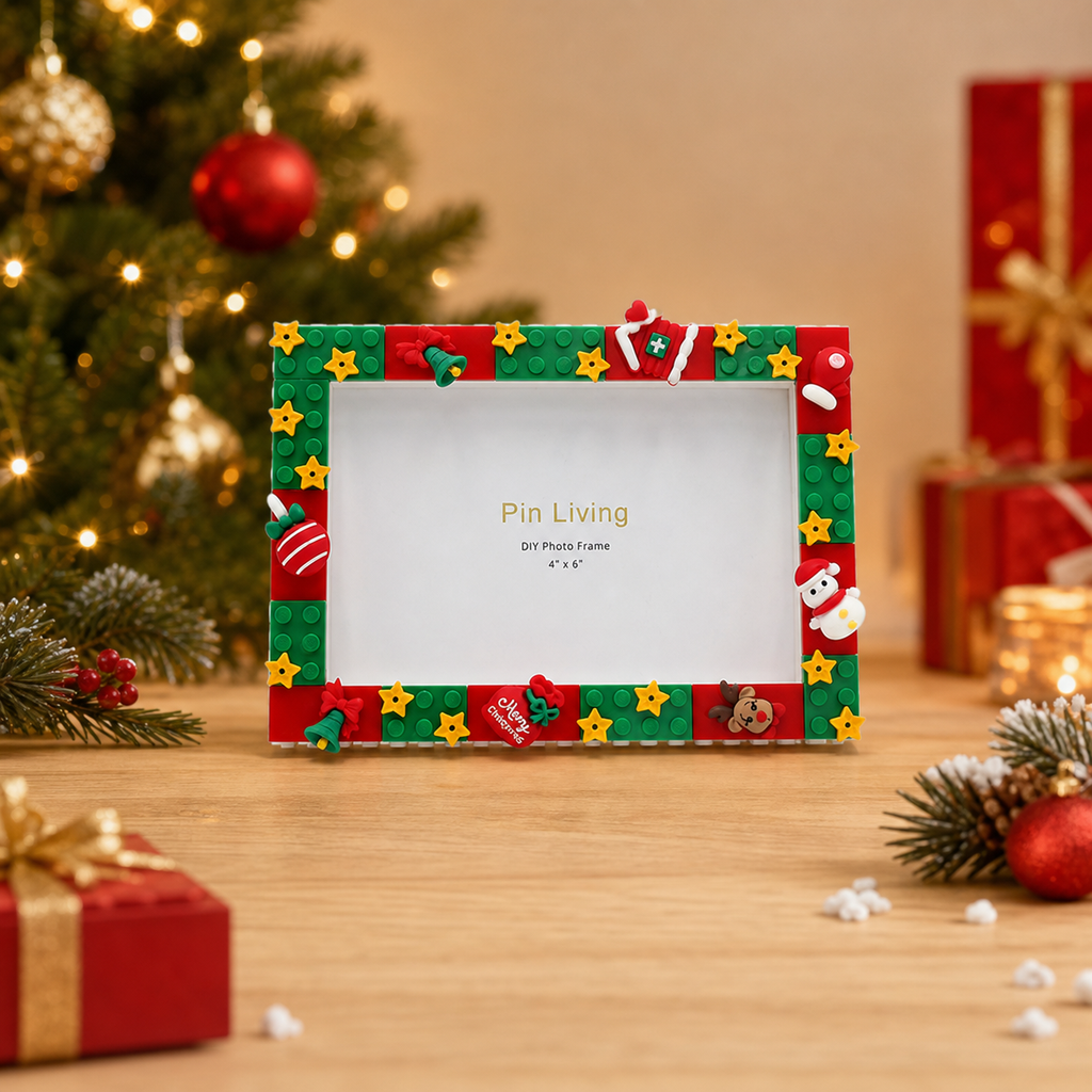 Merry Christmas - DIY Building Block 6‘’ Single Photo Frame