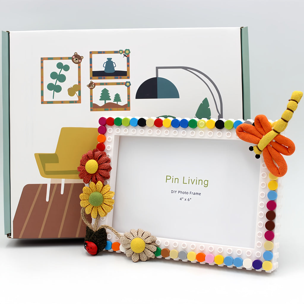Free Dragonfly in the Sun - DIY Building Block 6‘’ Single Photo Frame