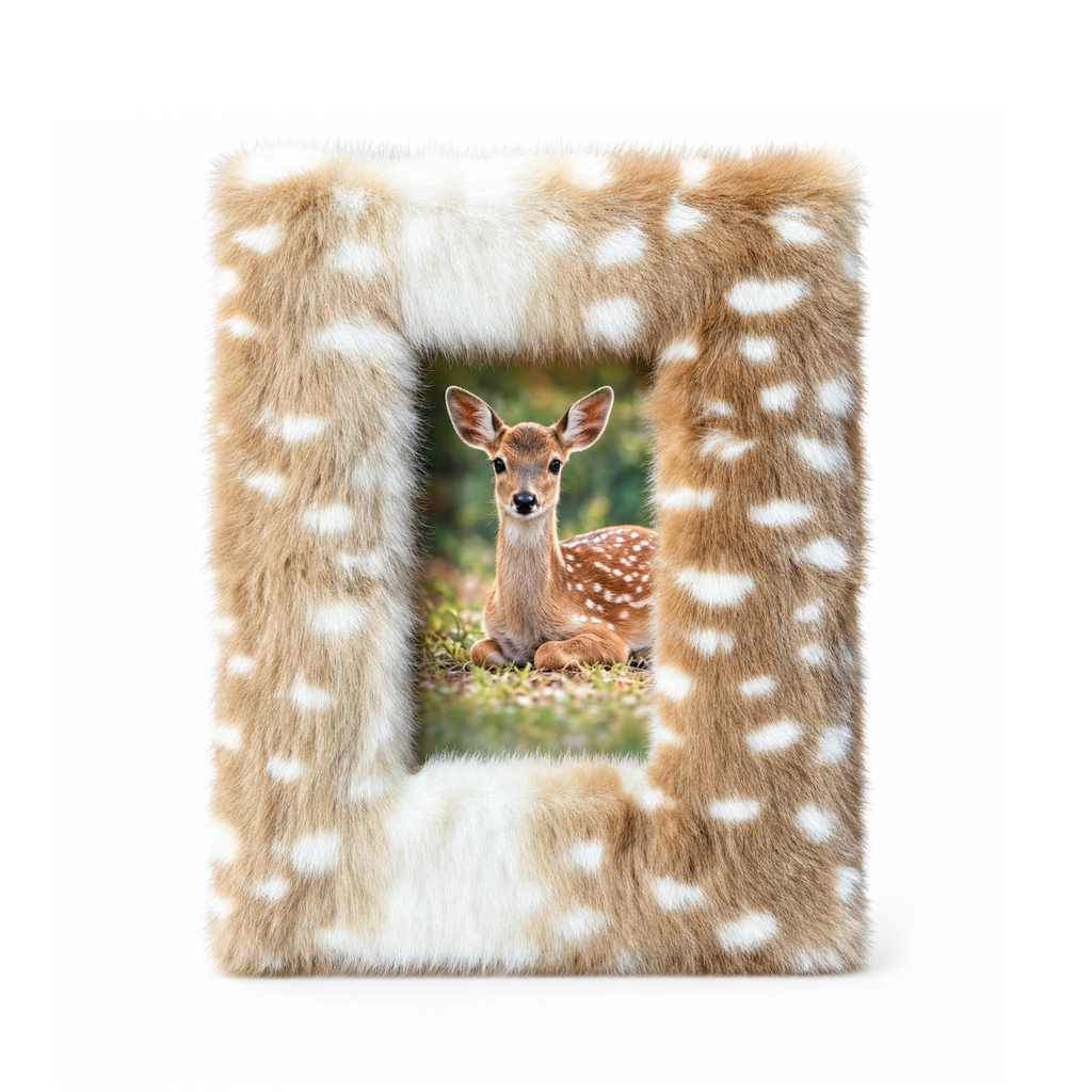 Fairy fawn - Plush Furry Picture Frame for 4‘’x 6'' inches photo