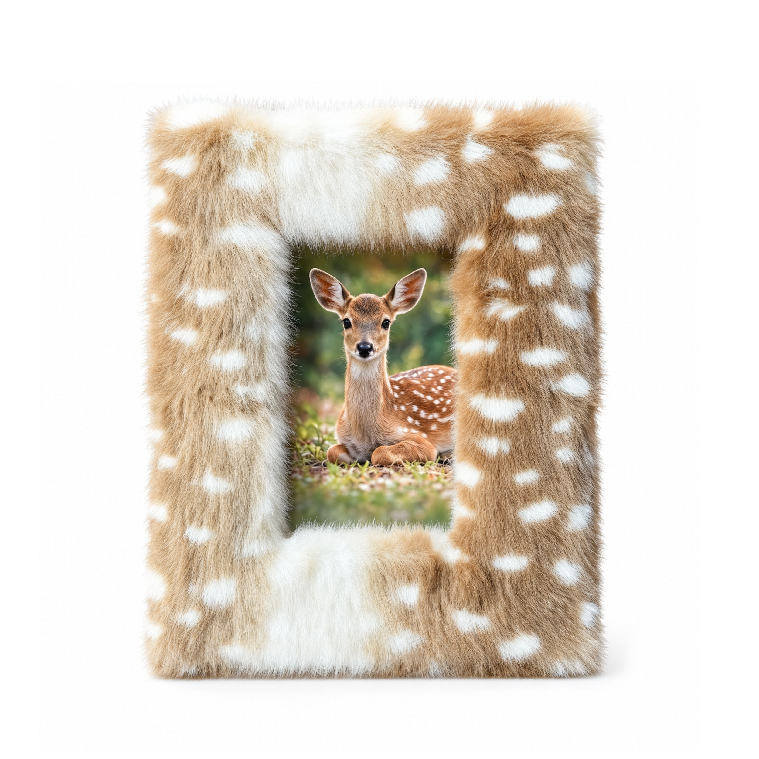 Fairy fawn - Plush Furry Picture Frame for 4‘’x 6'' inches photo