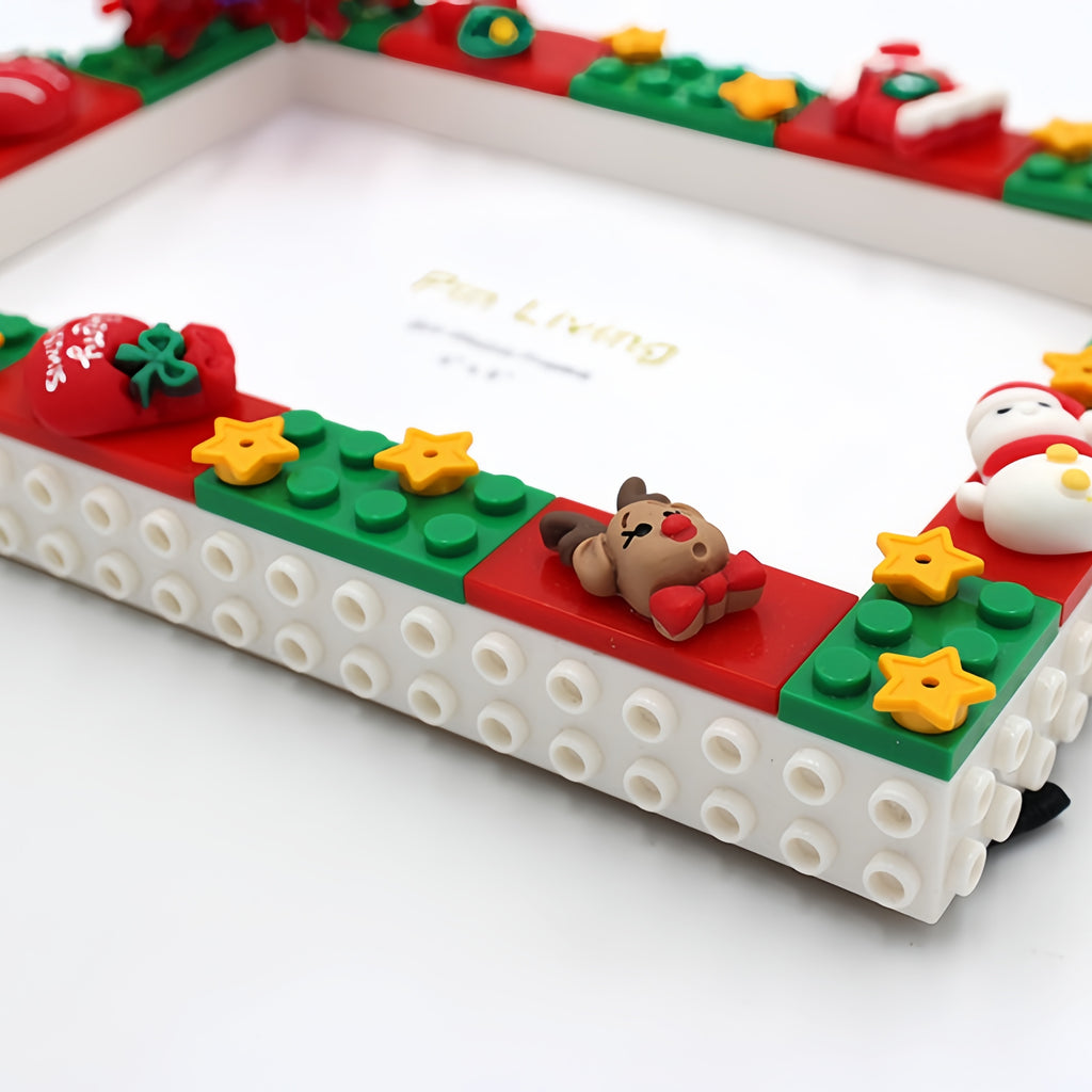 Merry Christmas - DIY Building Block 6‘’ Single Photo Frame