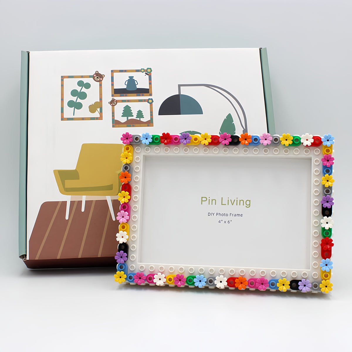 Multicolor Flower  -  DIY Building Block 6‘ Single Photo Frame