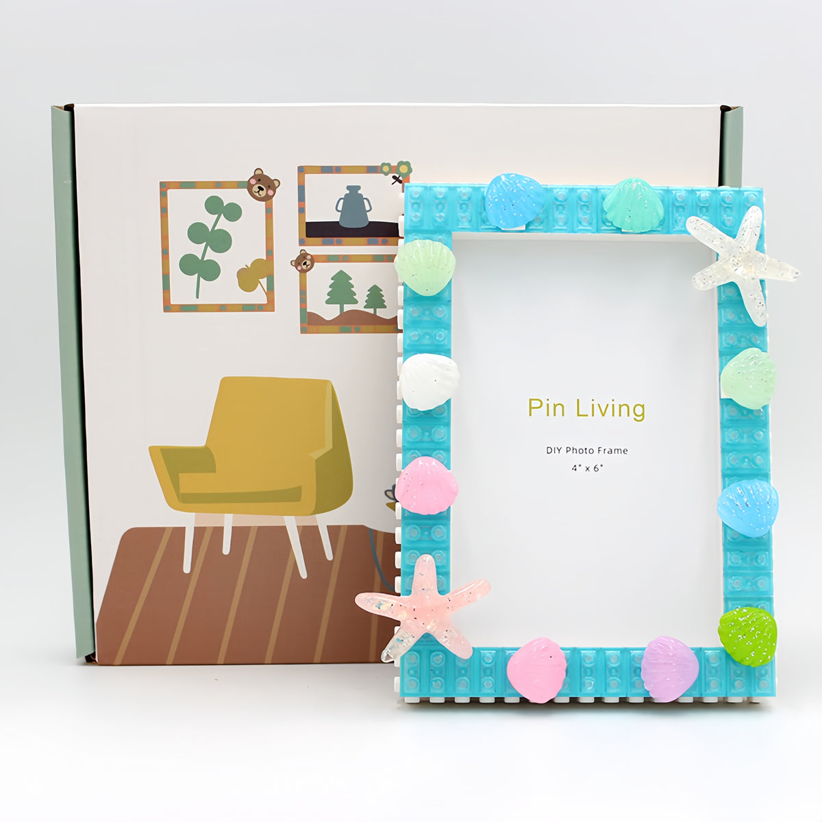 Shiny Ocean - DIY Building Block 6‘’ Single Photo Frame