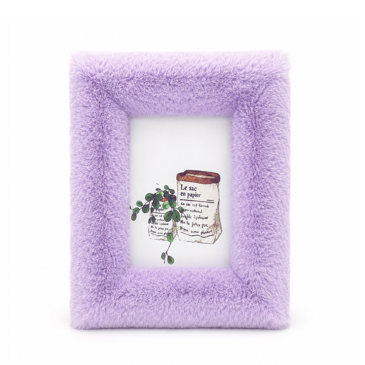Dreamy Lavender - Plush Furry Picture Frame for 4‘’x 6'' inches photo