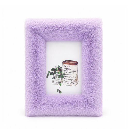 Dreamy Lavender - Plush Furry Picture Frame for 4‘’x 6'' inches photo
