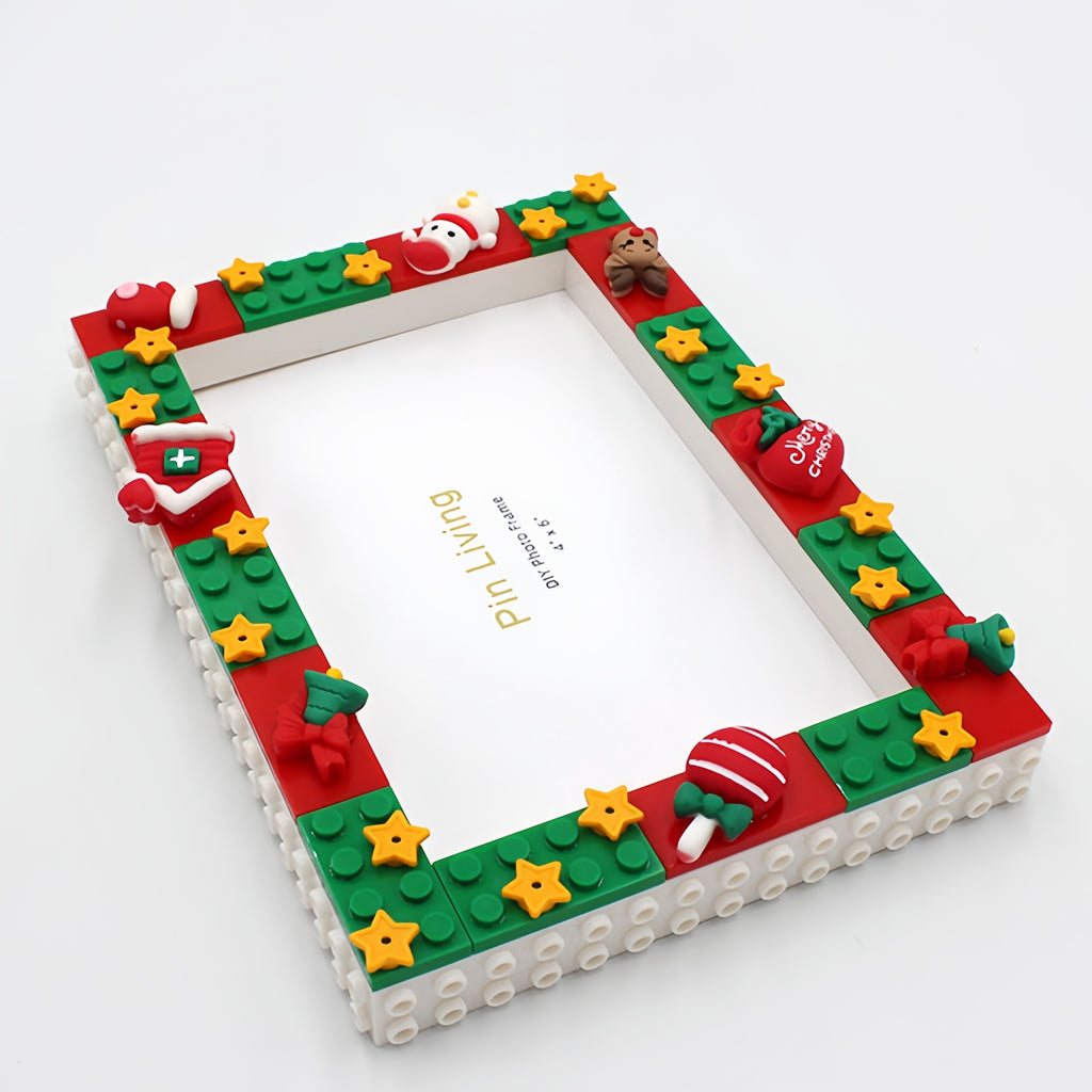 Merry Christmas - DIY Building Block 6‘’ Single Photo Frame