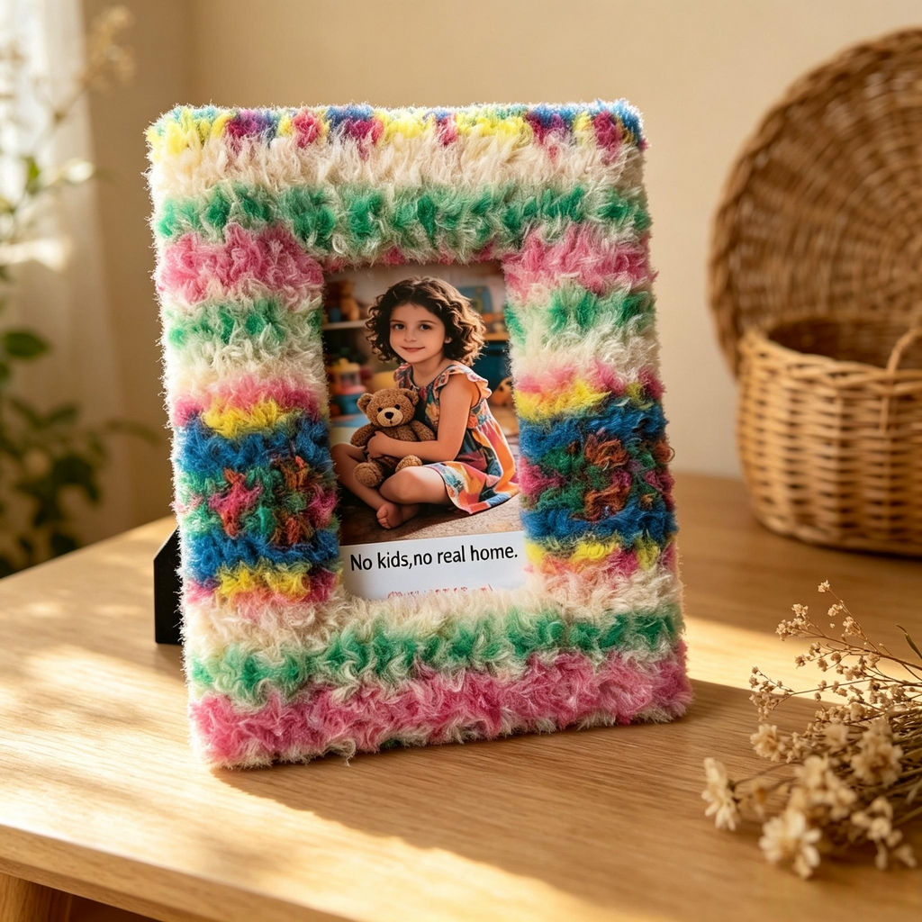Bohemian Rainbow - Plush Furry Picture Frame for 4‘’x 6'' inches photo