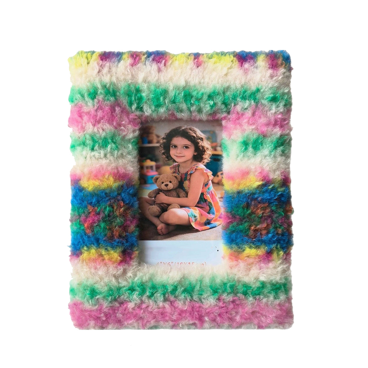 Bohemian Rainbow - Plush Furry Picture Frame for 4‘’x 6'' inches photo