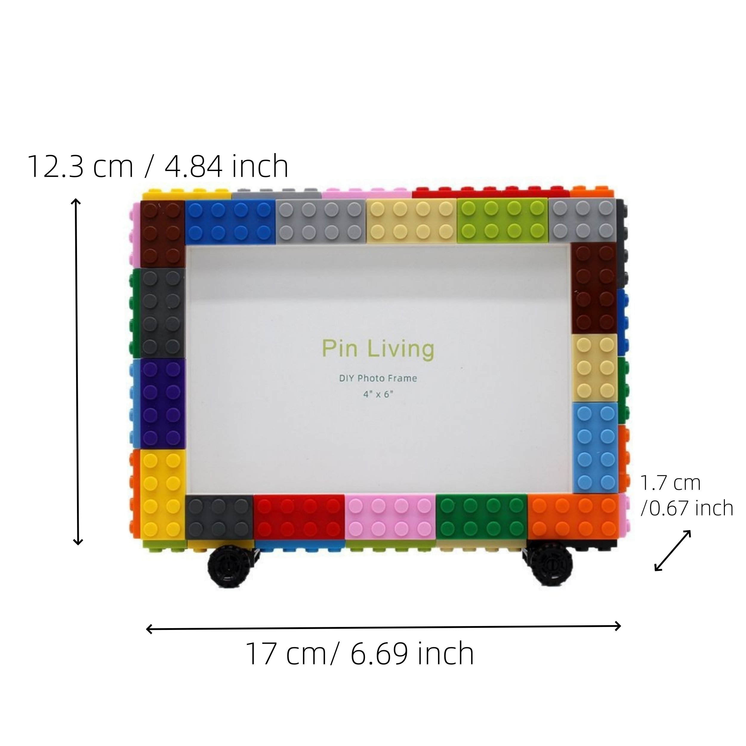 Memory on wheels - DIY Building Block 6‘’ Single Photo Frame