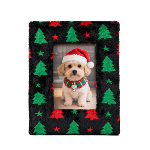 Christmas - Plush Furry Picture Frame for 4‘’x 6'' inches photo