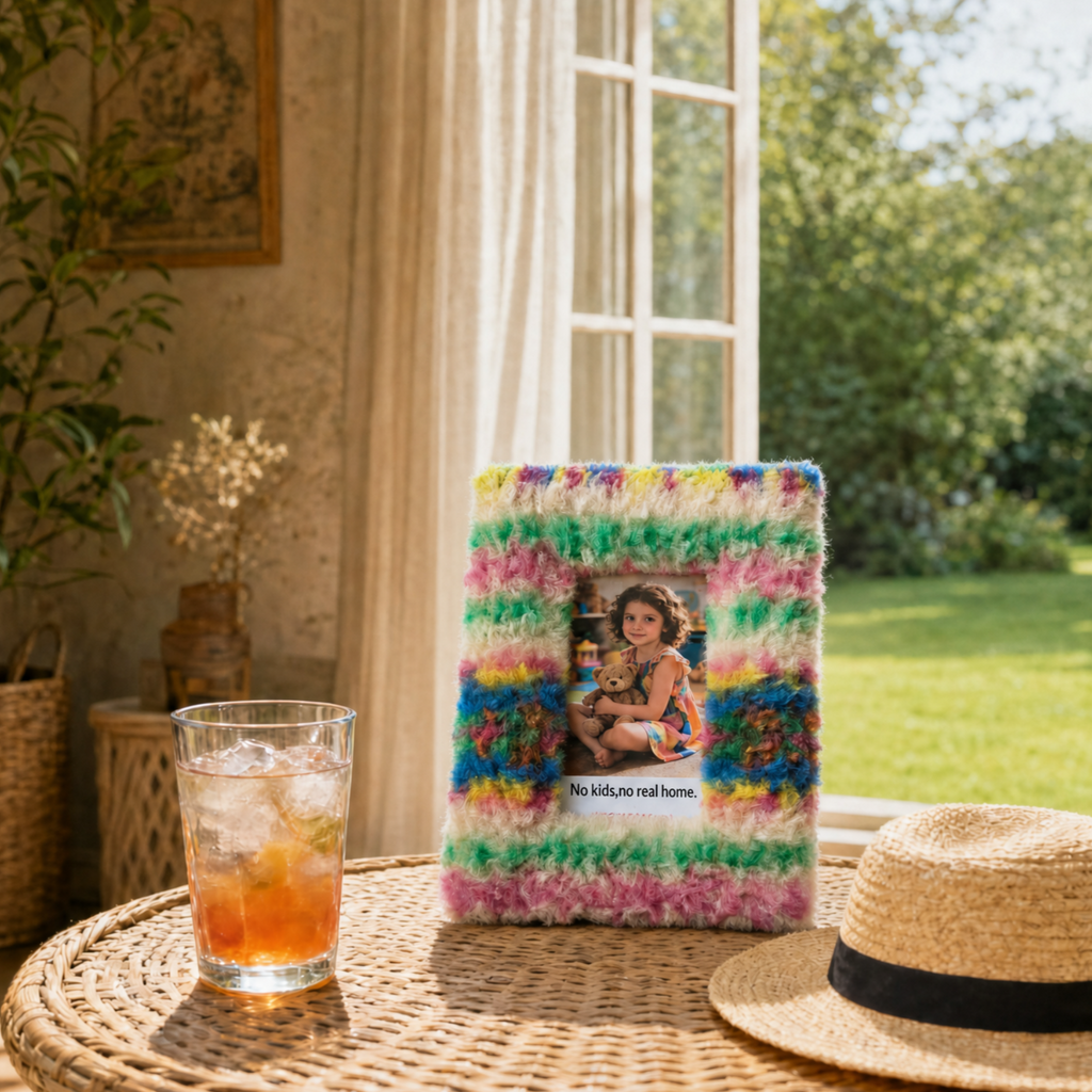 Bohemian Rainbow - Plush Furry Picture Frame for 4‘’x 6'' inches photo