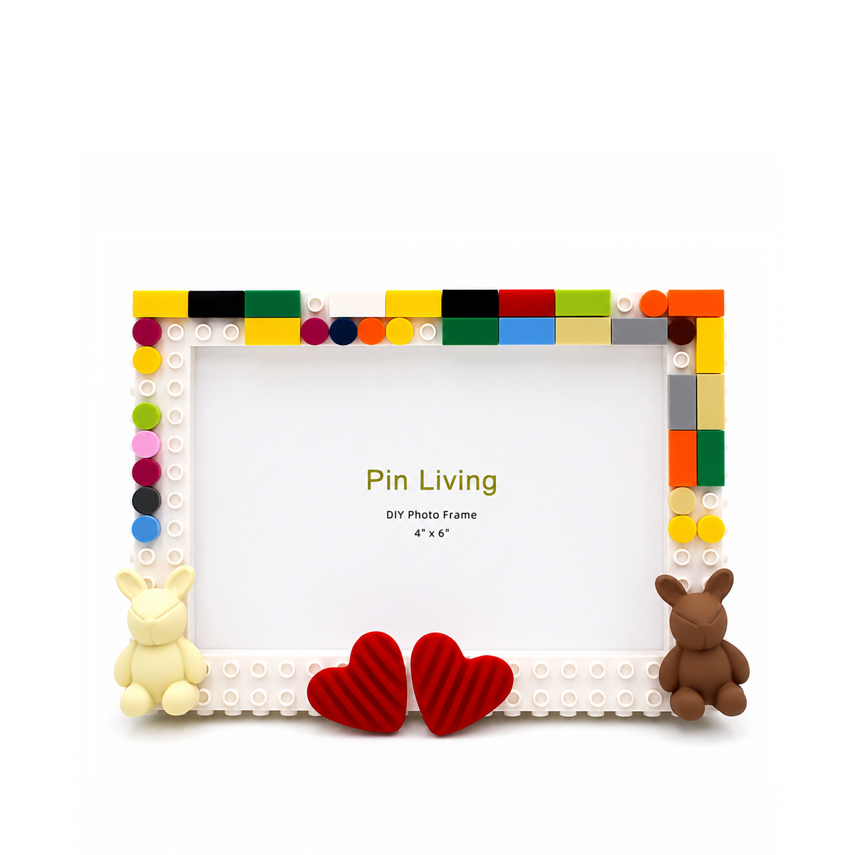Handmade Love Frame - DIY Building Block 6‘’ Single Photo Frame