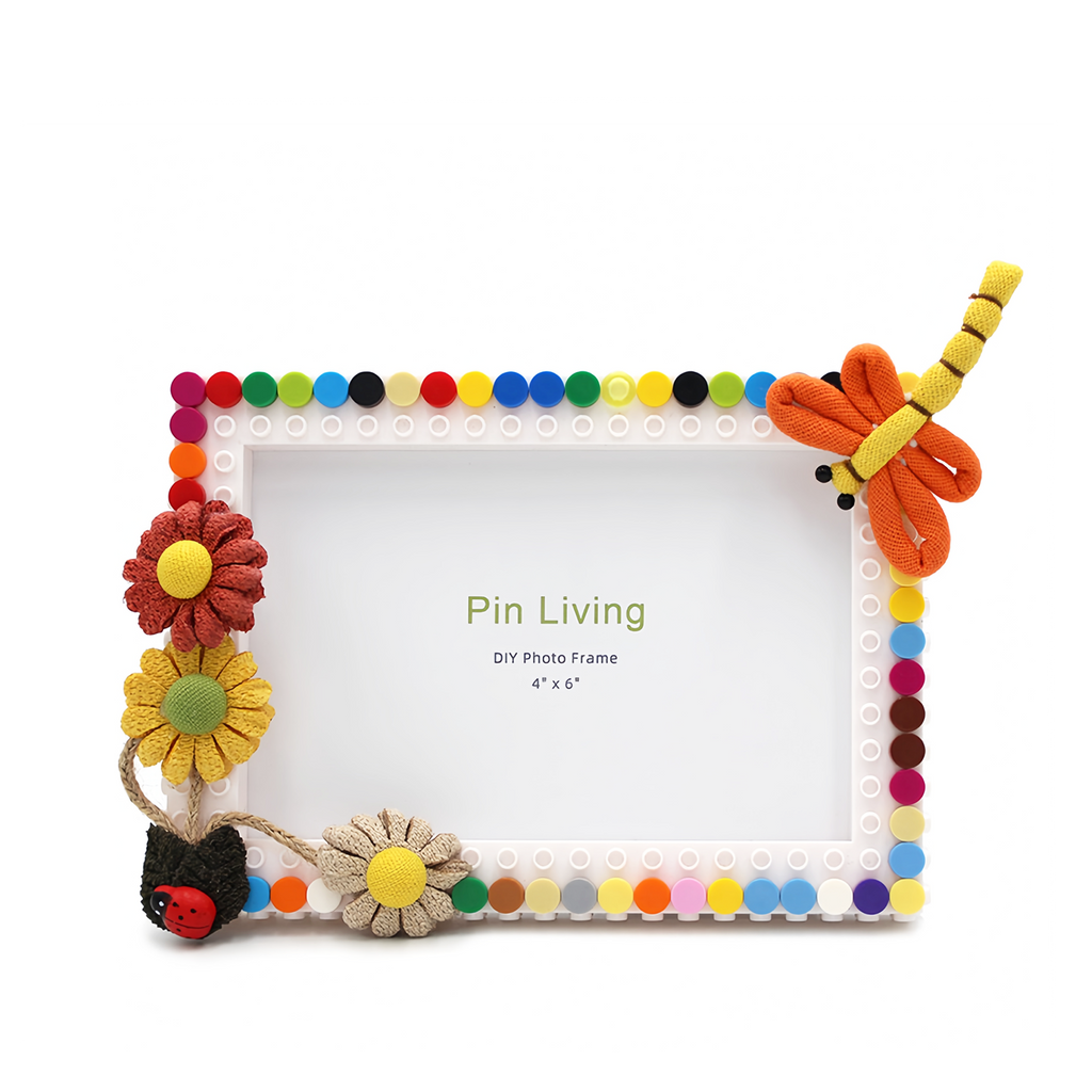 Free Dragonfly in the Sun - DIY Building Block 6‘’ Single Photo Frame