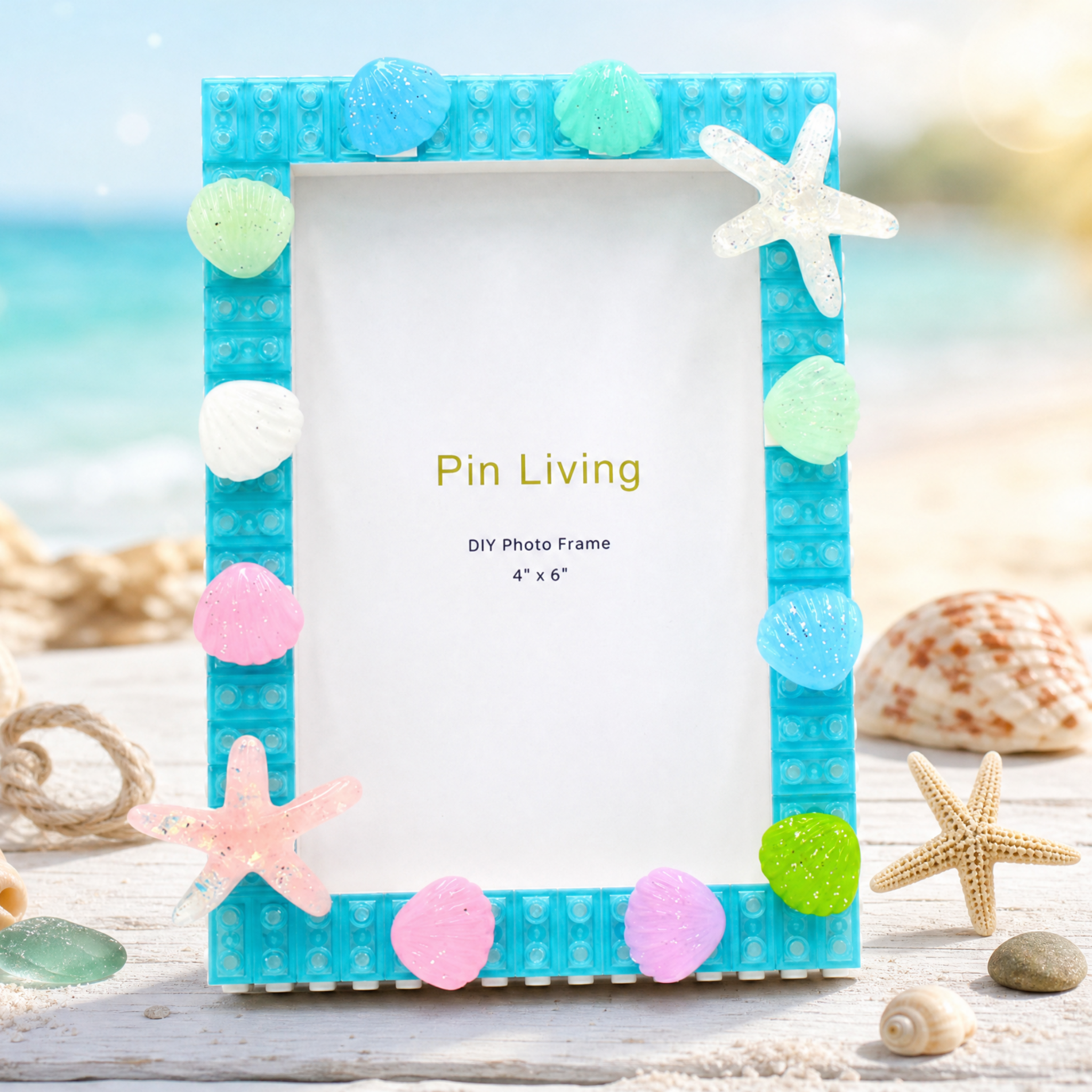 Shiny Ocean - DIY Building Block 6‘’ Single Photo Frame